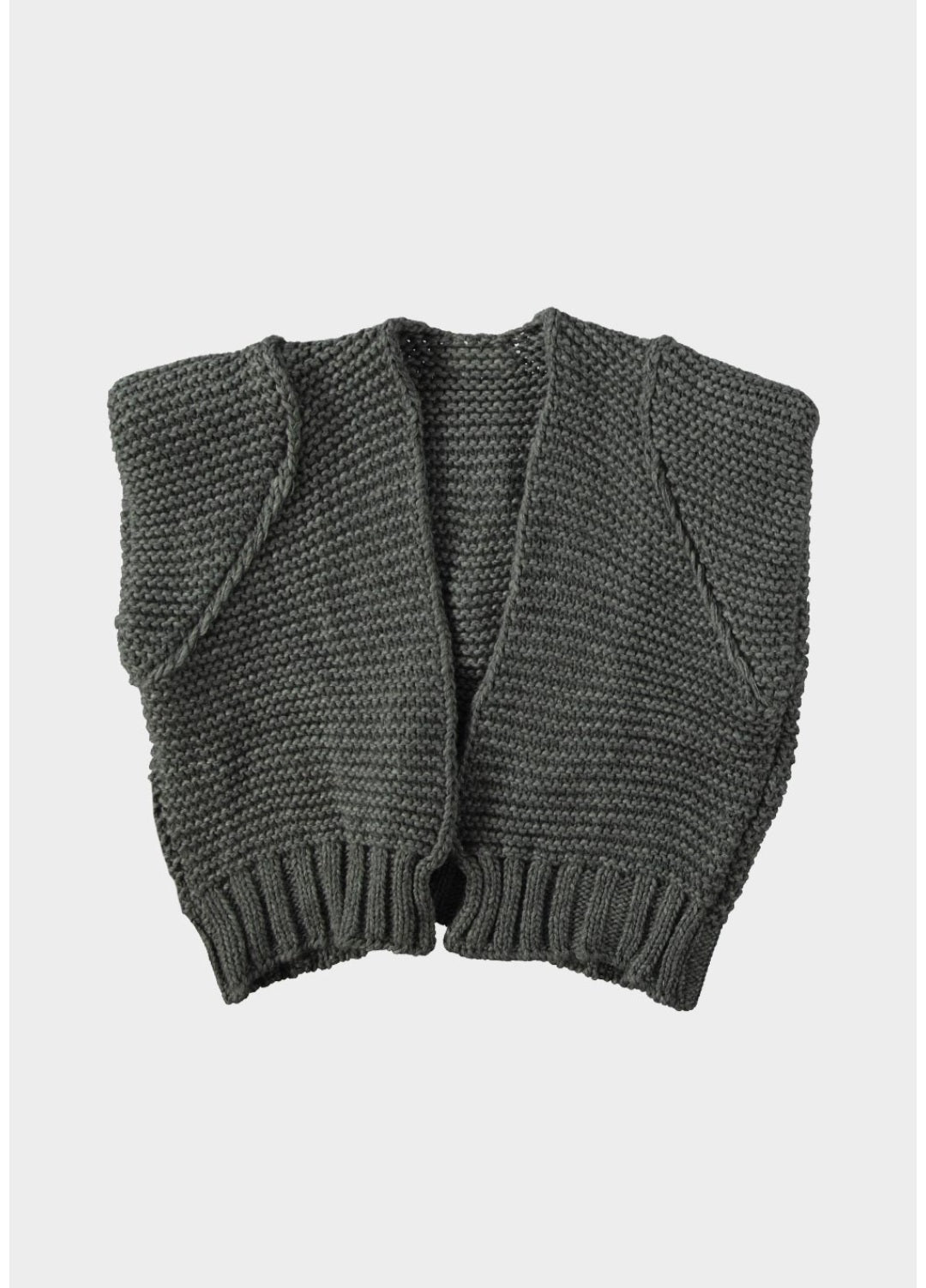 Kort gebreid gilet / Antraciet