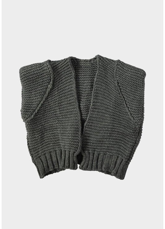 Kort gebreid gilet / Antraciet